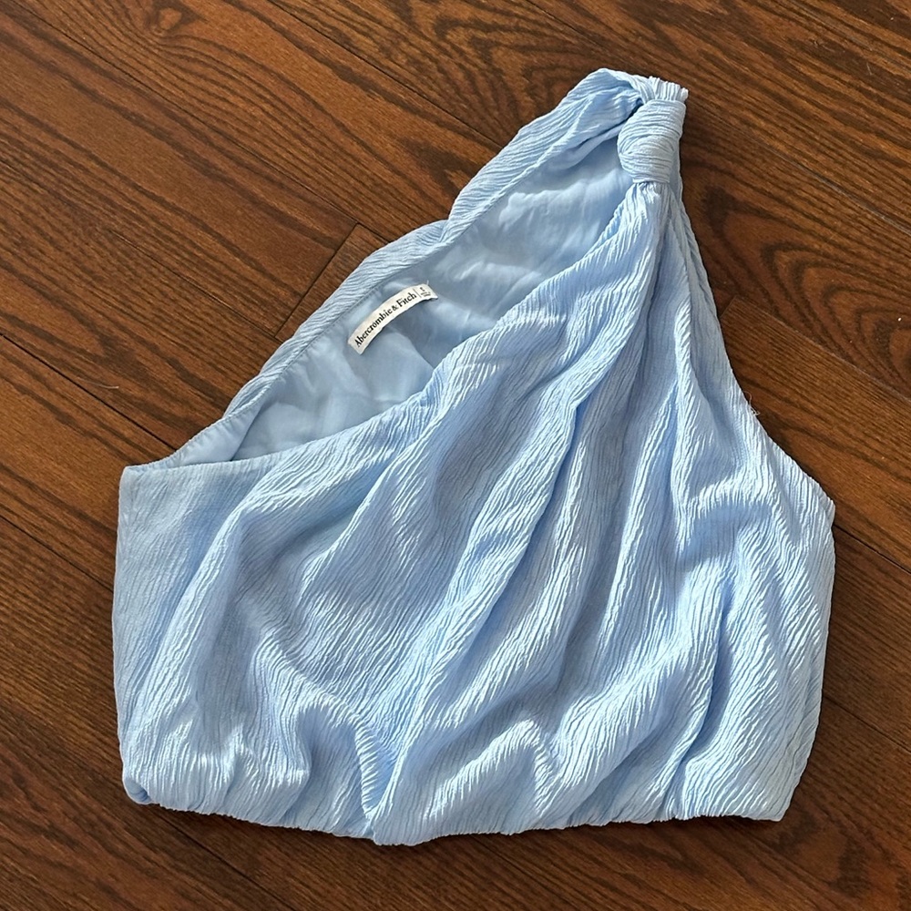 Abercrombie & Fitch Light Blue Textured Crop Top